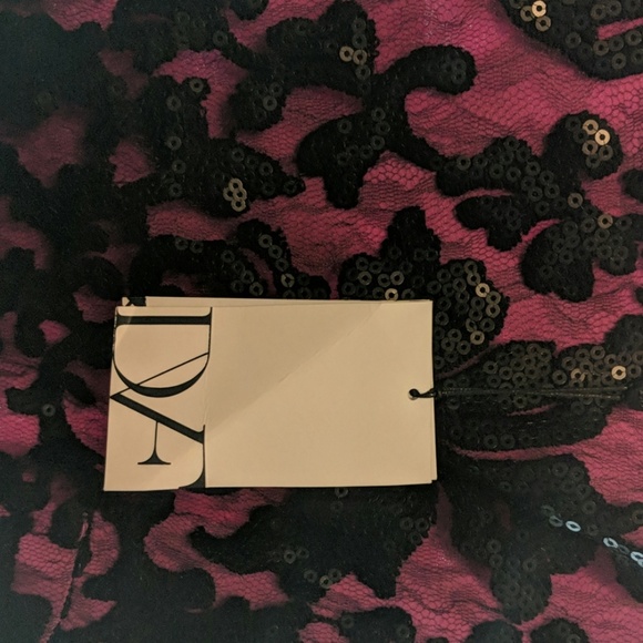 Diane Von Furstenberg DVF hot pink and black sequin shift dress - Picture 9 of 11